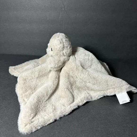 Okie Dokie Beige Taupe Teddy Bear Lovey Security Blanket Baby Plush Soft Toy - Picture 2 of 10